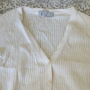 Everlane cropped ribbed merino wool cardigan